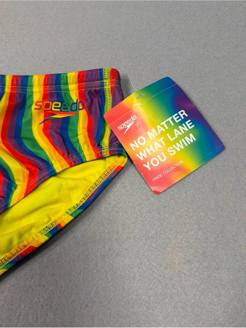 Speedo Pride Rainbow Tide Swim Brief Mens 32 Eco Endurance NWT